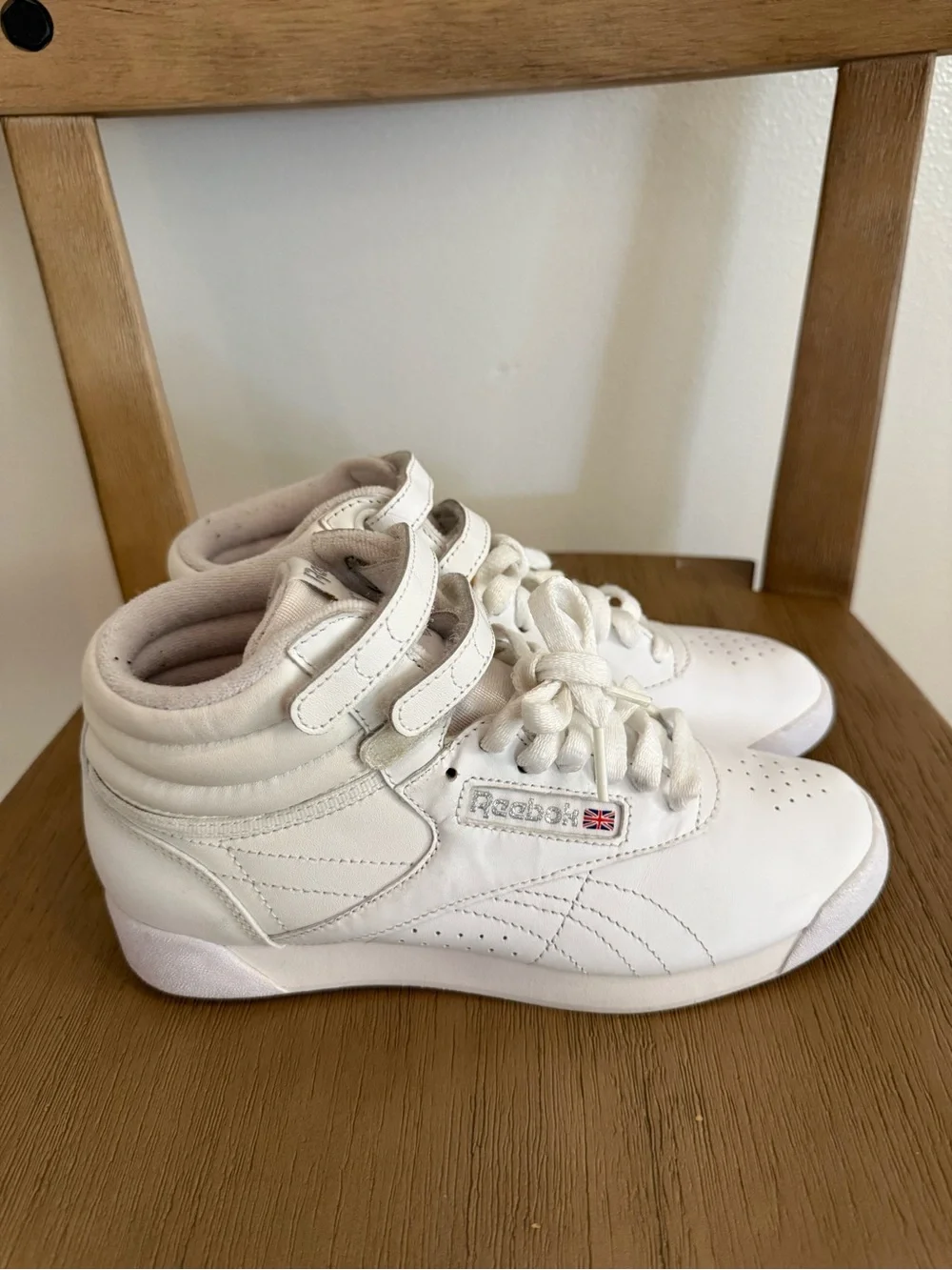 Reebok White High-Top Strap & Lace Sneakers